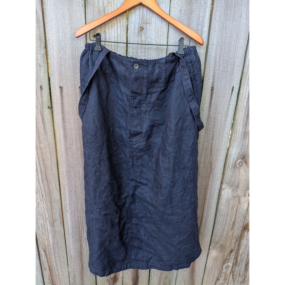 Vlas Blomme Kortrijk Linnen Skirt with Sohulder Braces F (One Size) Japanese